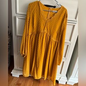 Mustard Yellow Textured Dress
